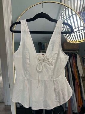 Free people white peplum top